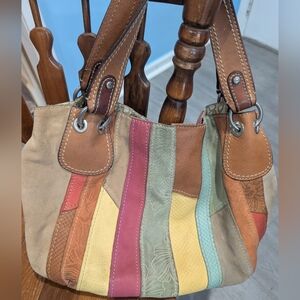 Fossil Multicolor Patchwork Shoulder Bag